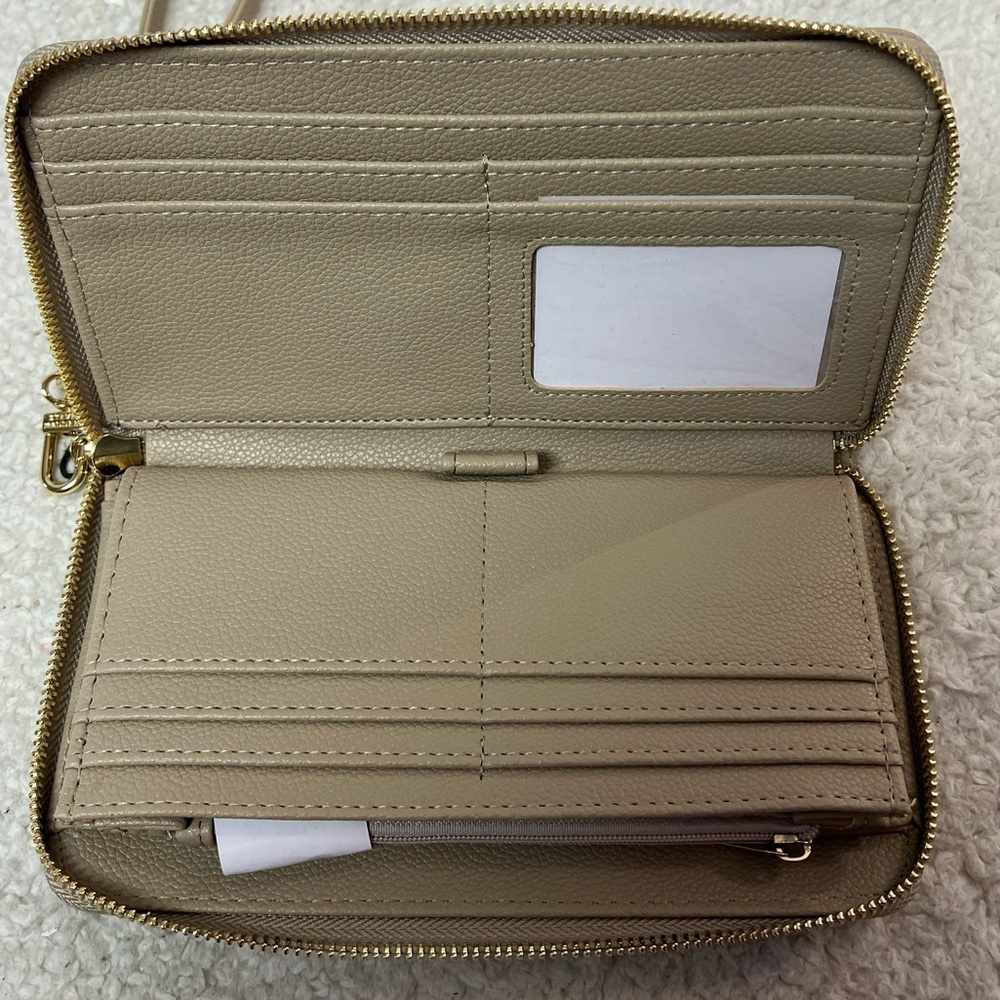 Steve Madden Taupe Pebble Wristlet Clutch - Picture 9 of 12
